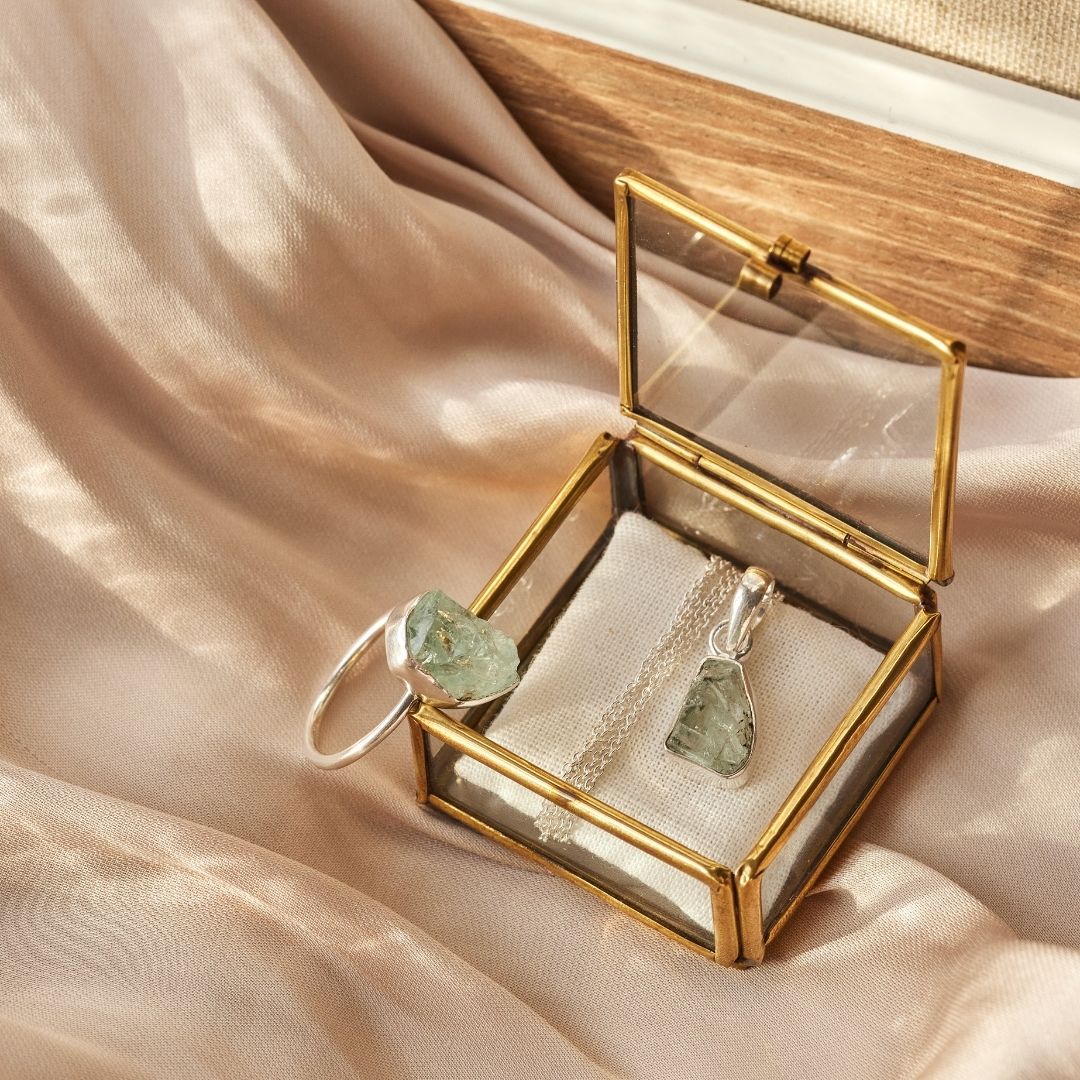 Gaia Aquamarin Ring Silber