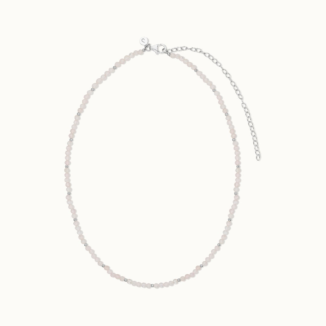 "I am loved" Rosenquarz Kette Silber - Spirit of Liebs