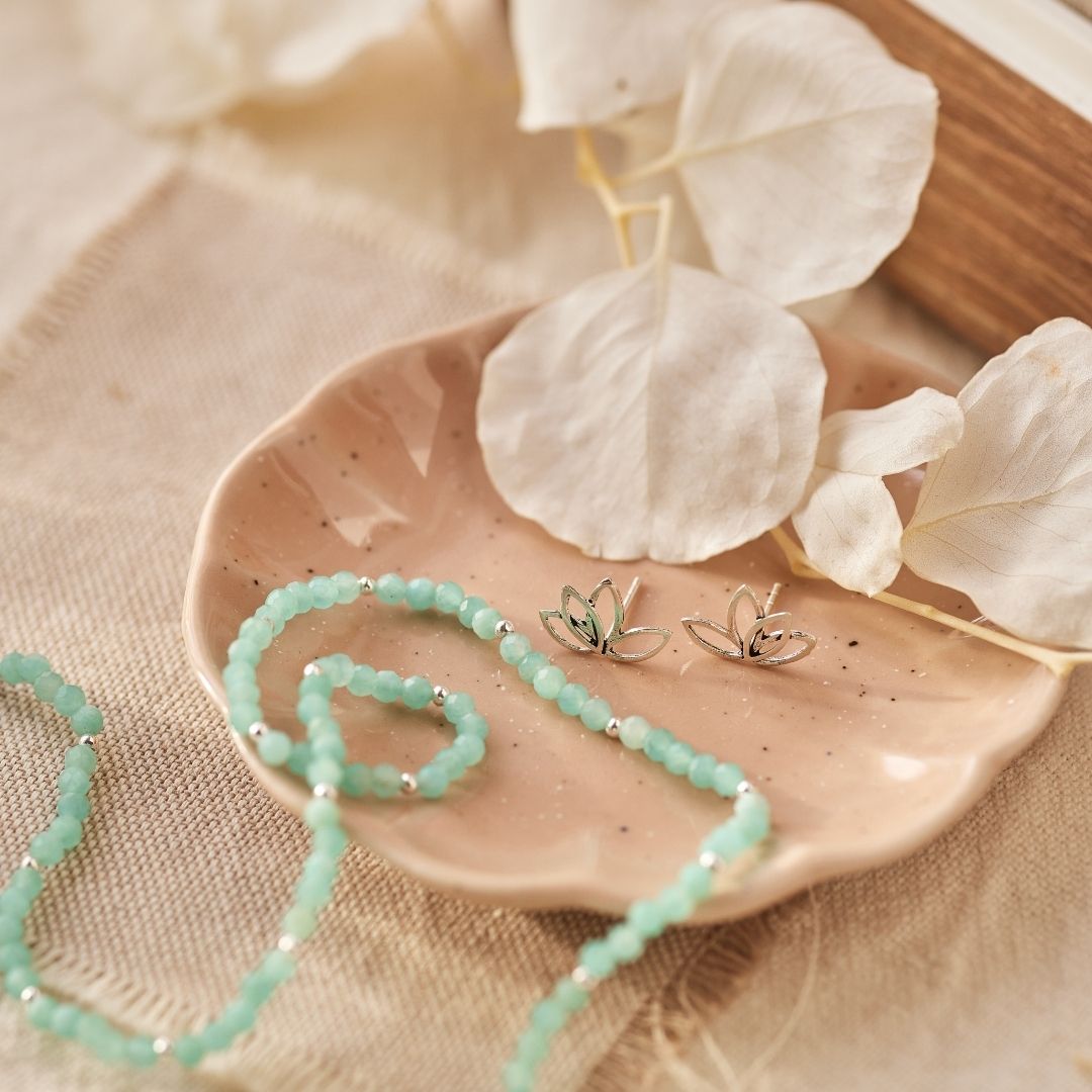 “I can and I will” Amazonit Silber Set