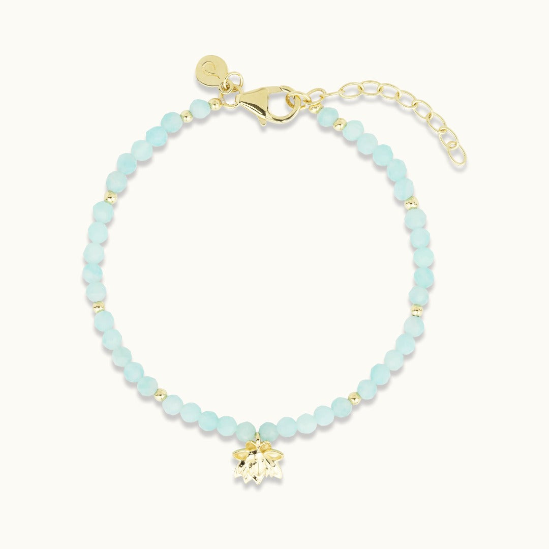 "I can and I will" Amazonit Armband Golden - Spirit of Liebs