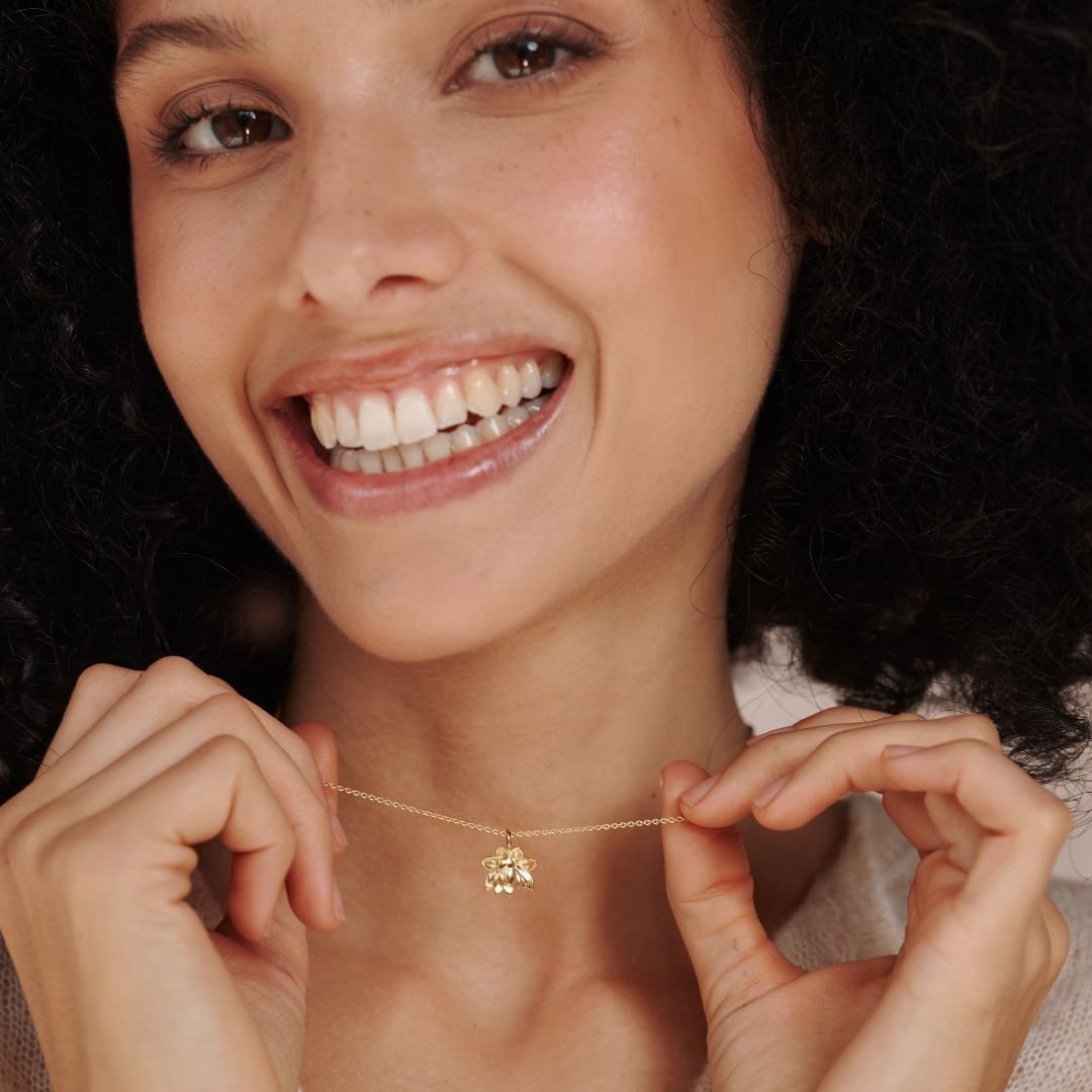 "I can and I will" Lotus Charm Golden