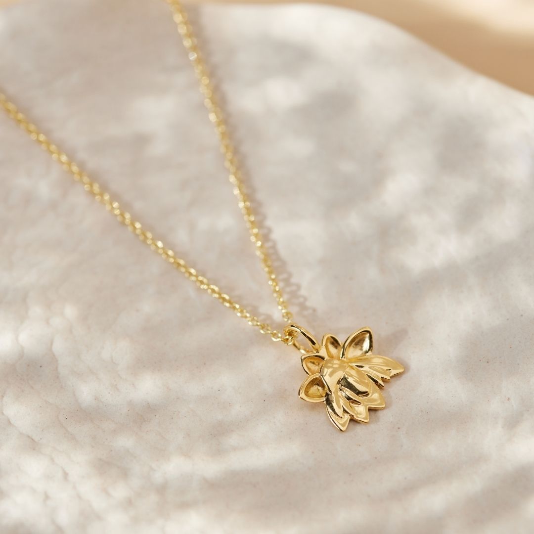 "I can and I will" Lotus Charm Golden
