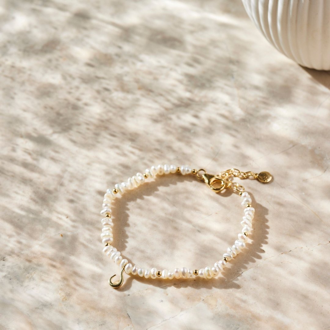 "I feel alive" Perlen Armband Golden