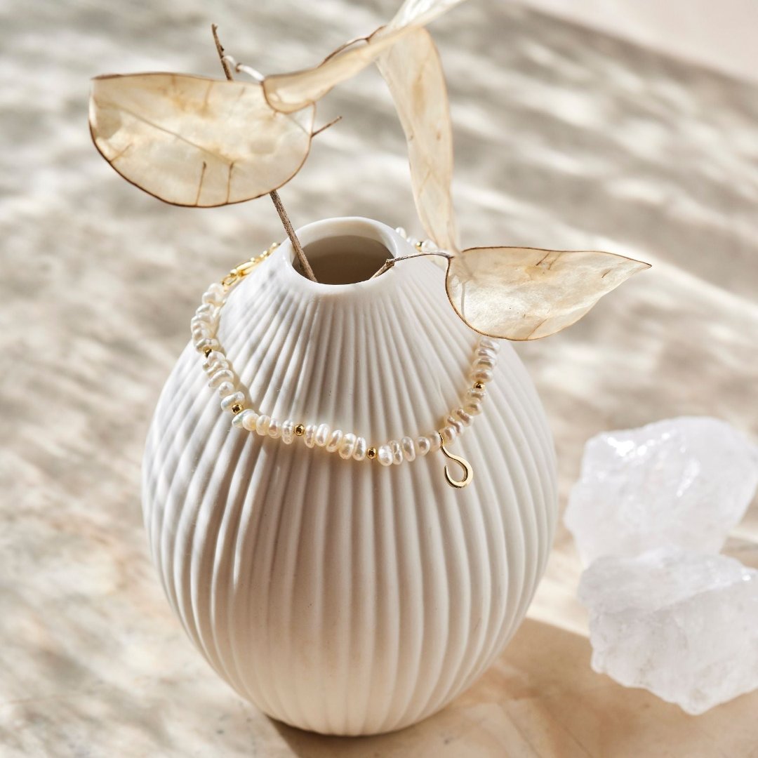 "I feel alive" Perlen Armband Golden