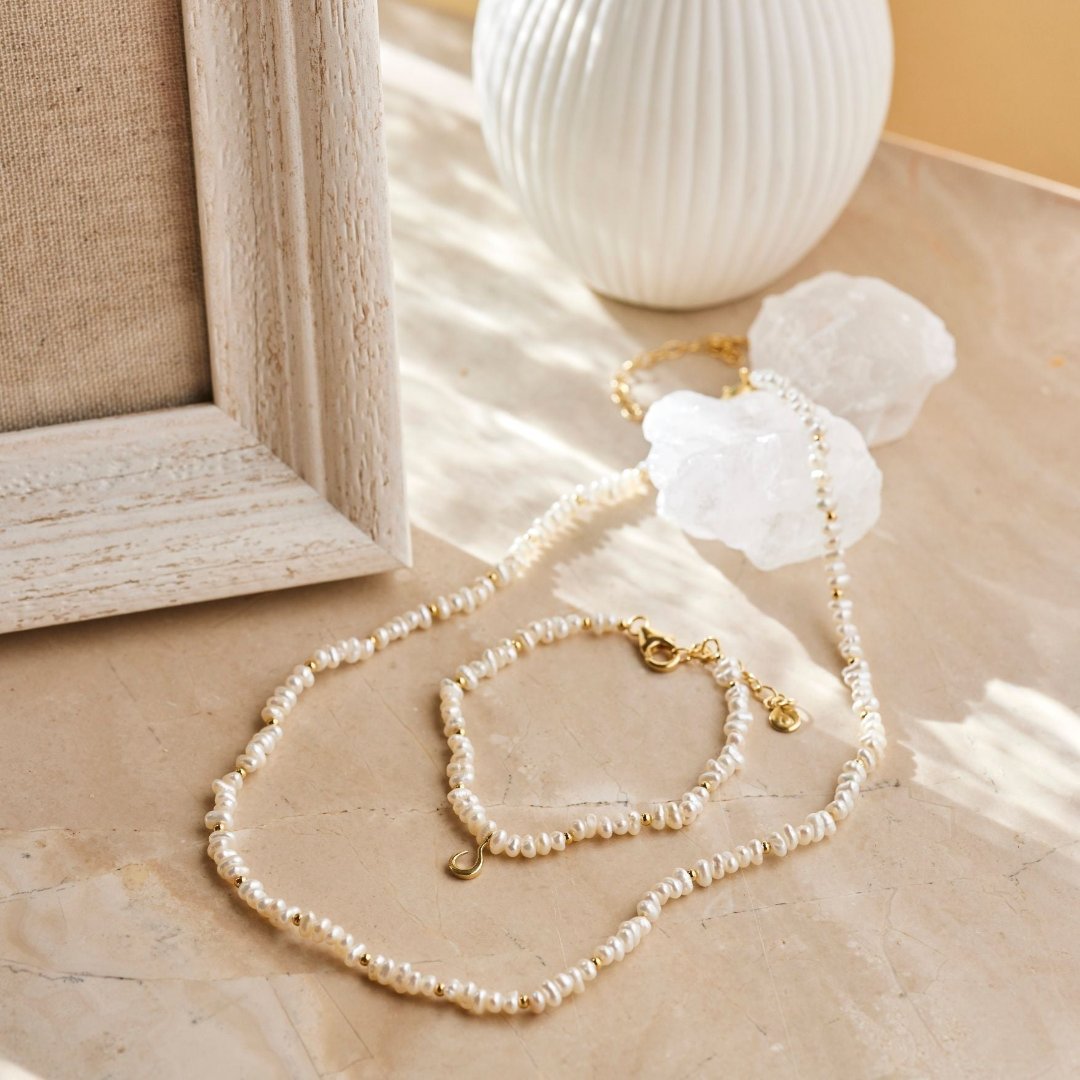 "I feel alive" Perlen Armband Golden