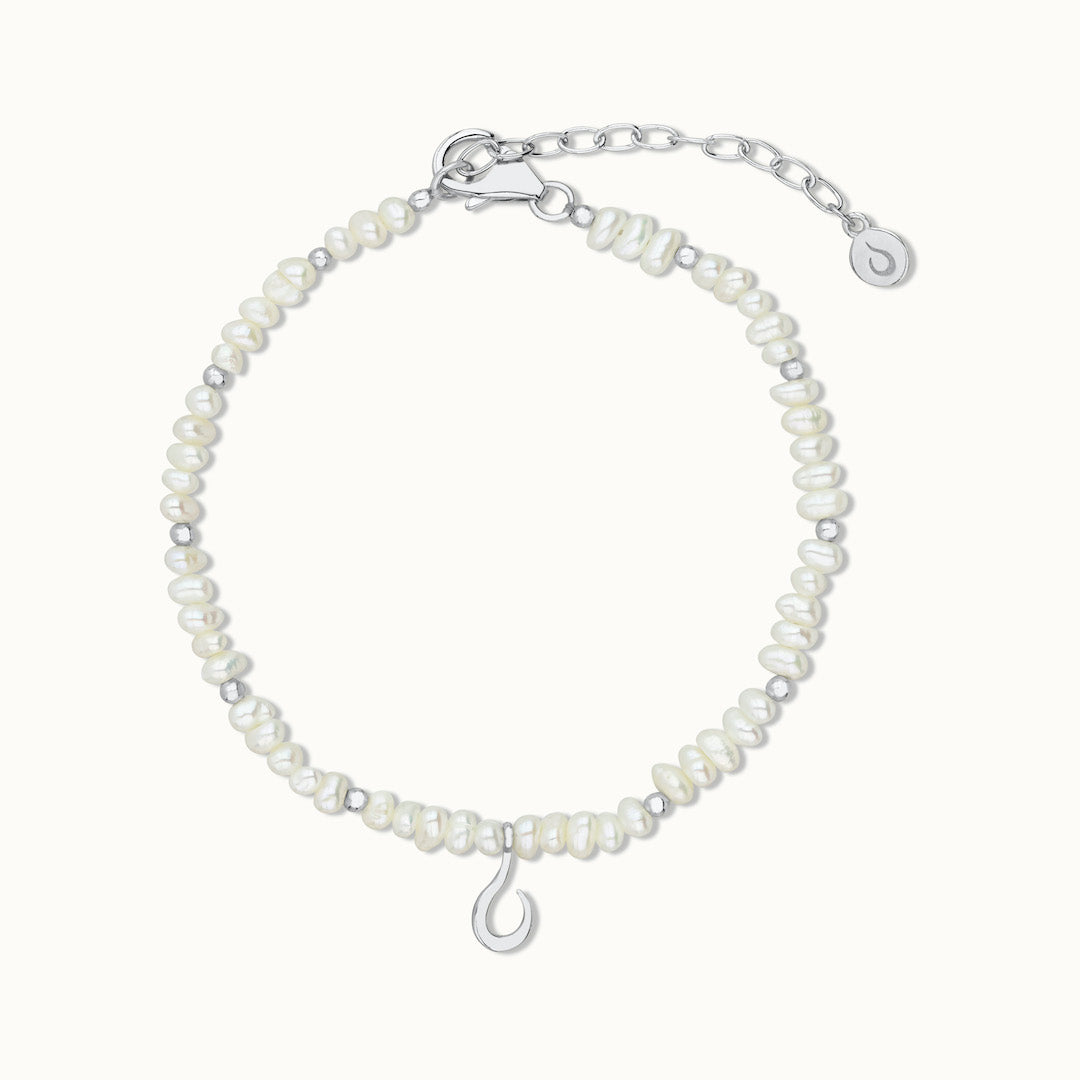 "I feel alive" Perlen Armband Silber
