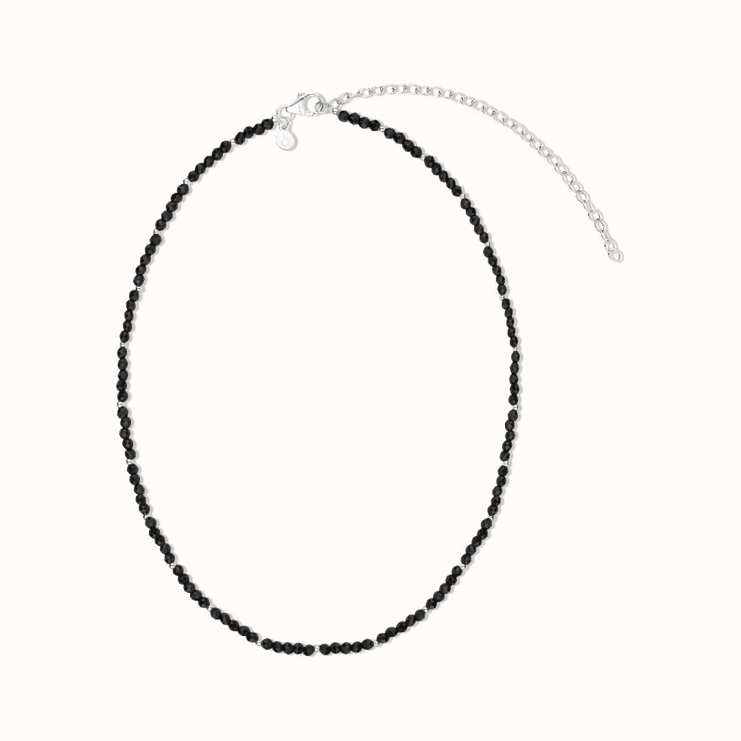 "I feel protected" Onyx Kette Silber - Spirit of Liebs