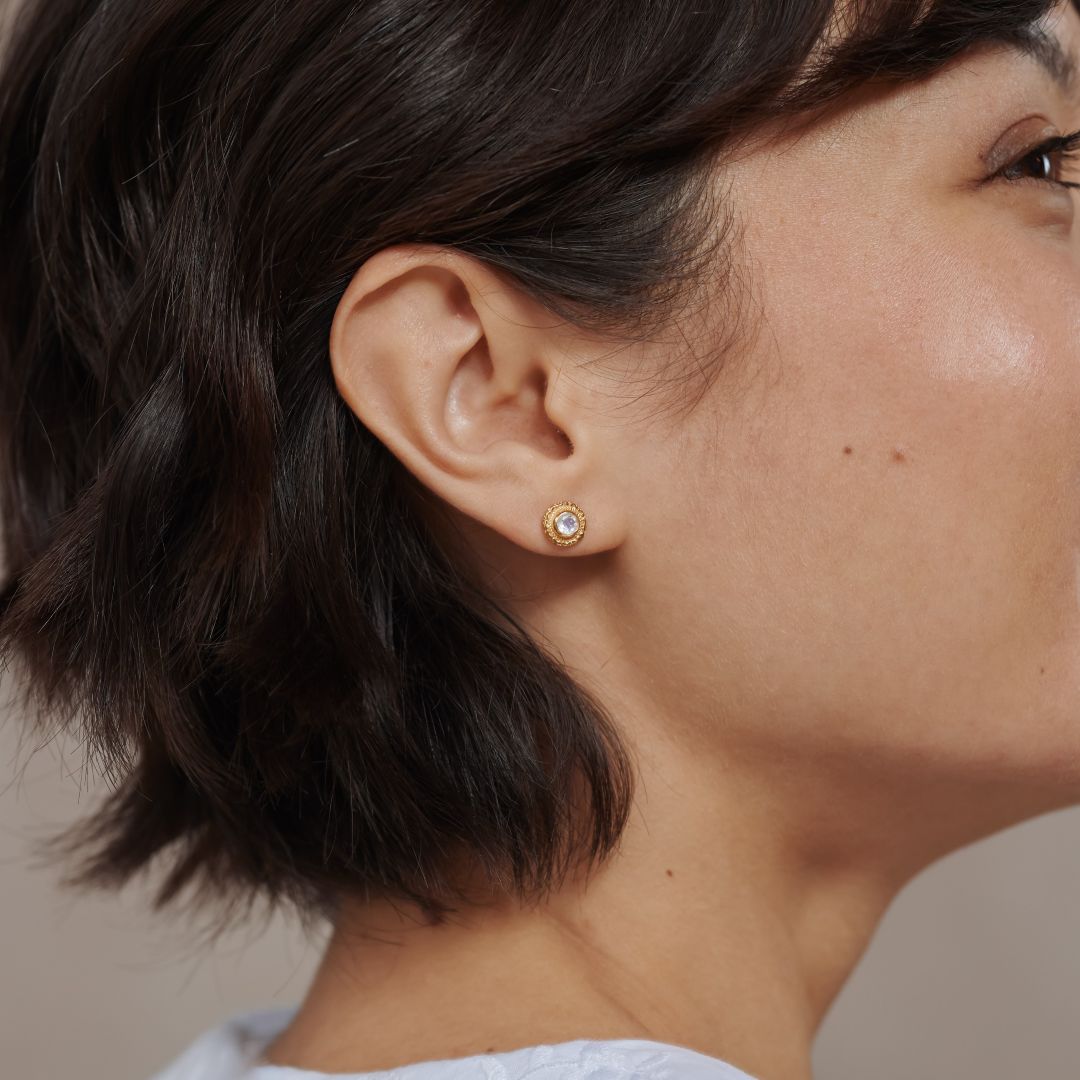Inka Mondstein Ohrstecker Golden
