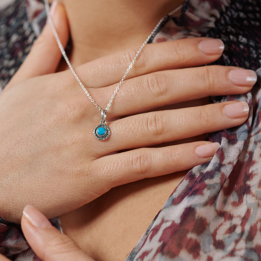 Inka Türkenit Charm Silber