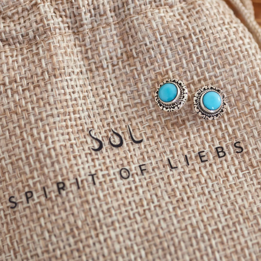 Inka Türkenit Ohrstecker Silber