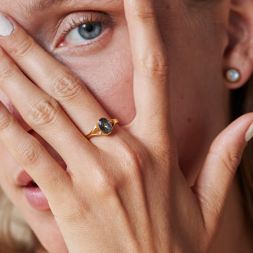 Kaleo Aura-Quarz Ring Golden