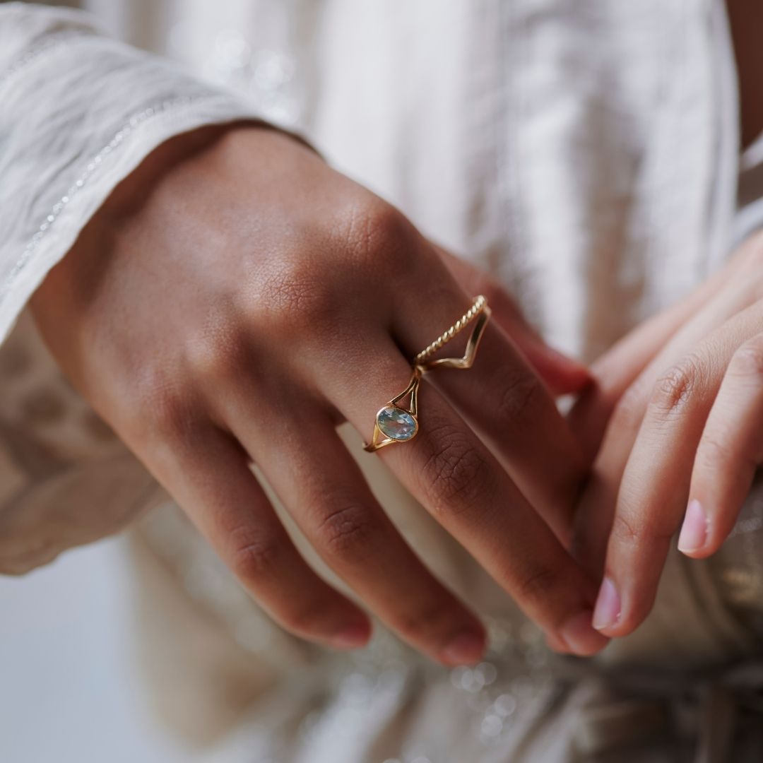Kaleo Topas Ring Golden Set