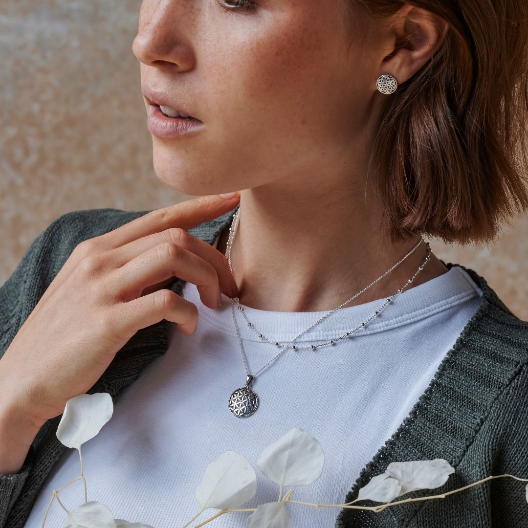 Lebensblume Layering Silber Set