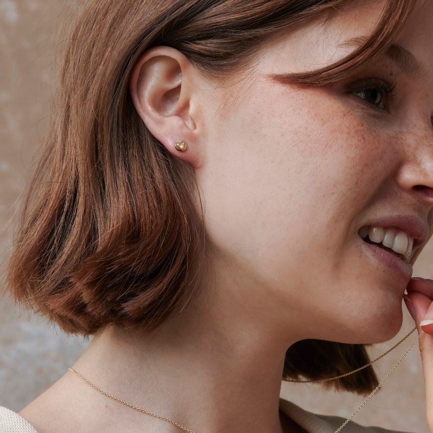 Löwe Citrin Ohrstecker Golden