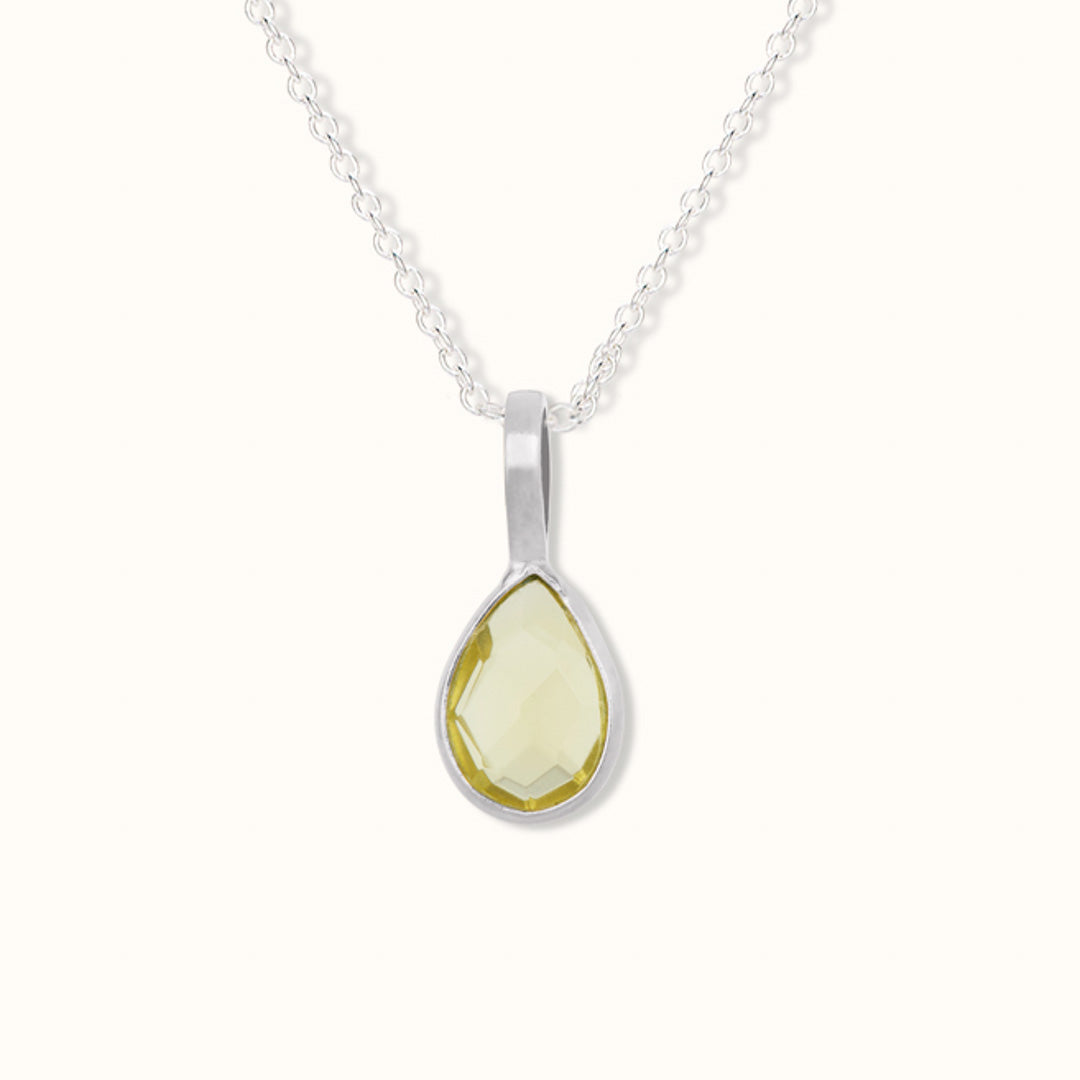 Löwe Citrin Charm Silber