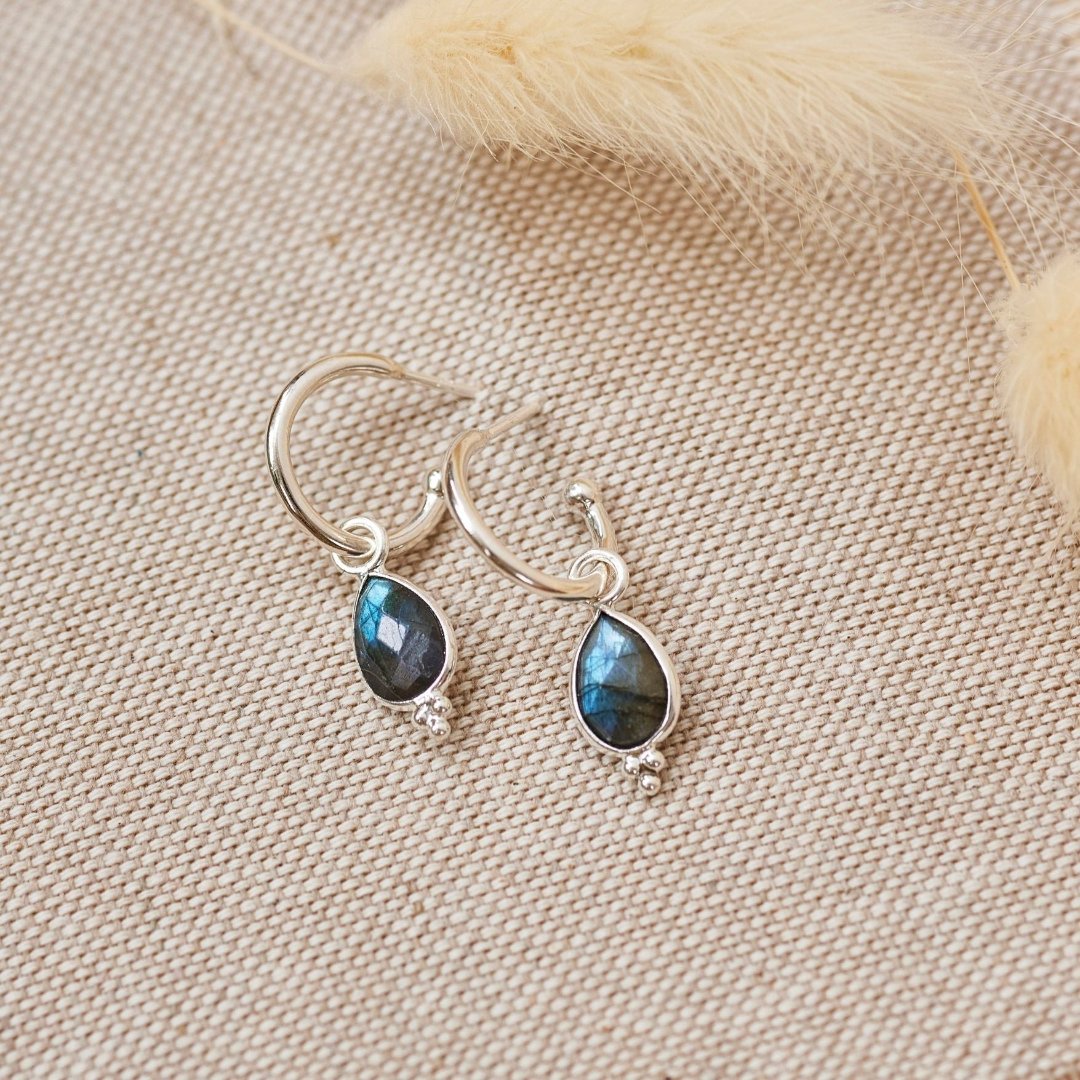 Luna Labradorit Hoops Silber