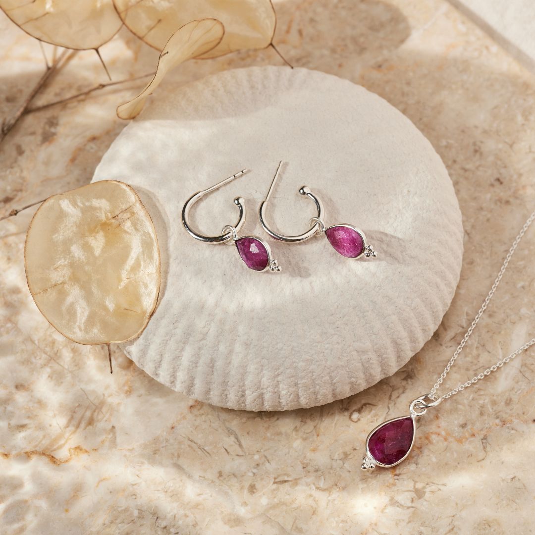 Luna Rubin Hoops Silber