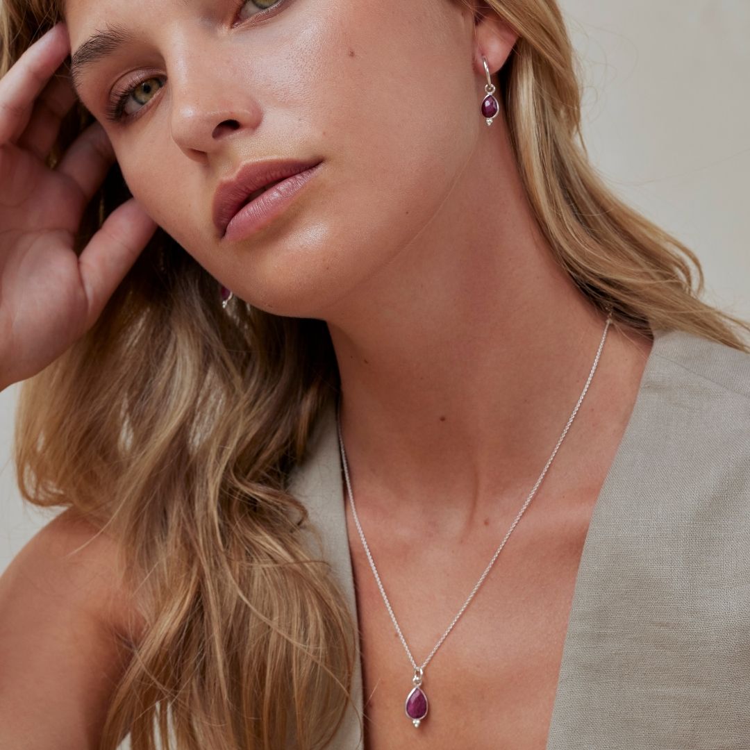 Luna Rubin Hoops Silber