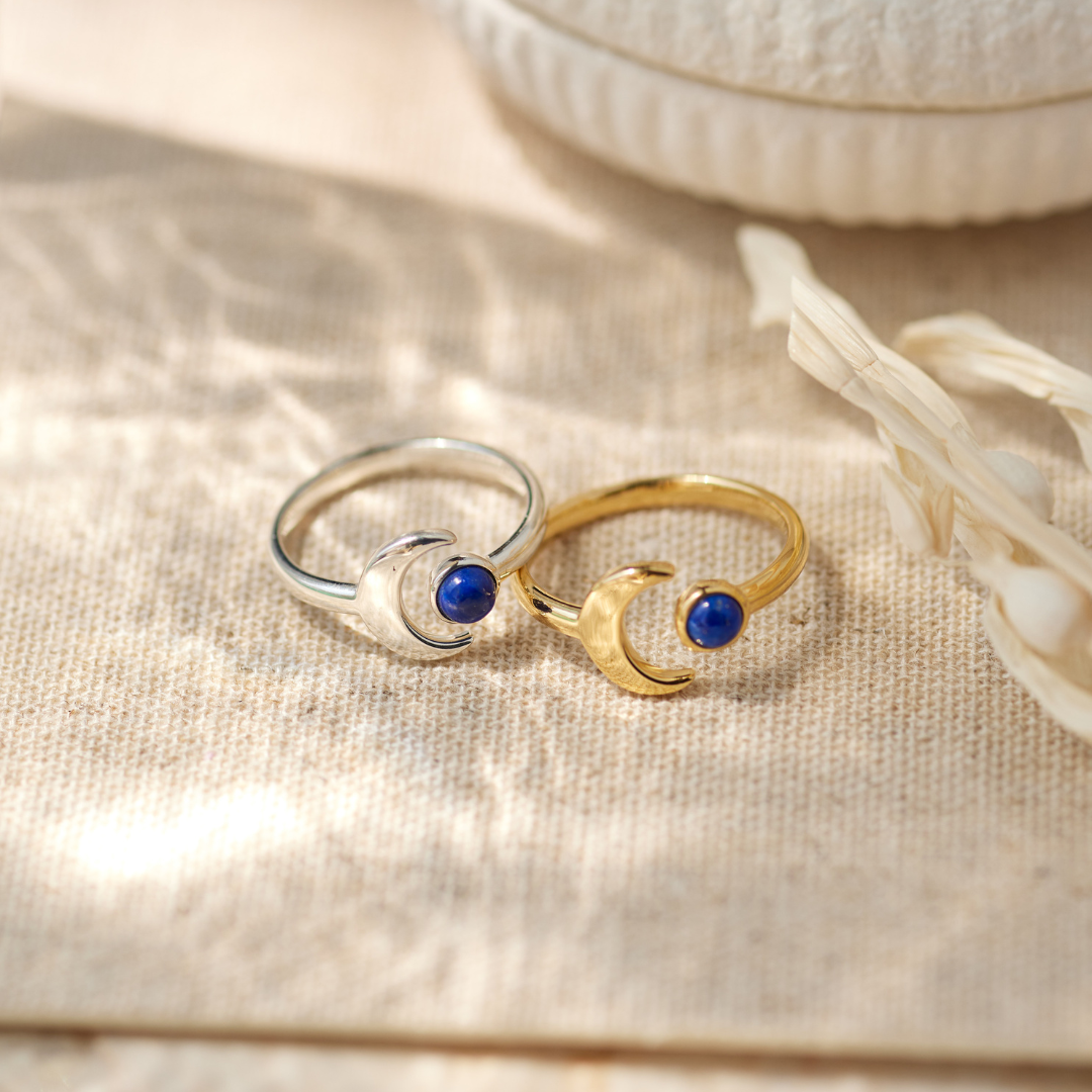 Luna Lapislazuli Ring Silber