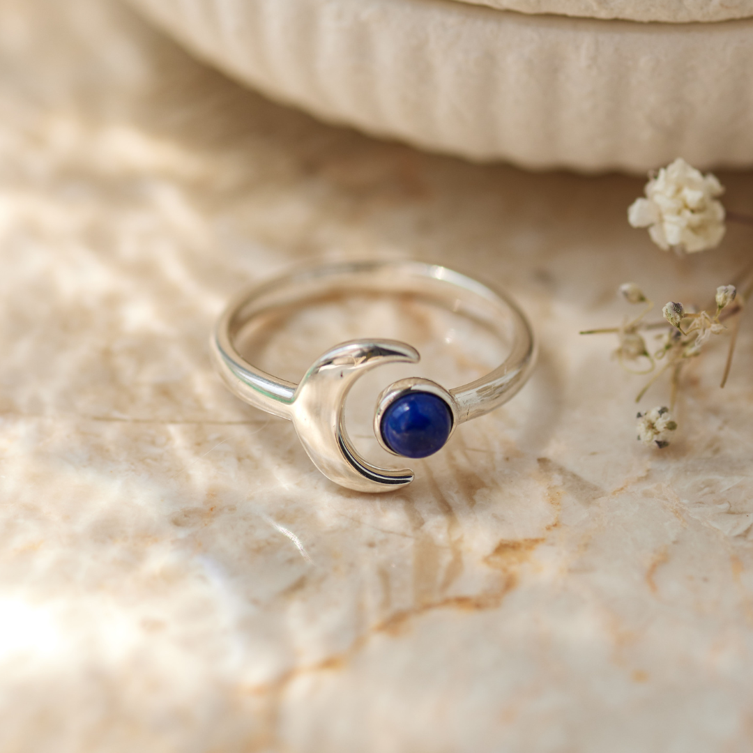 Luna Lapislazuli Ring Silber