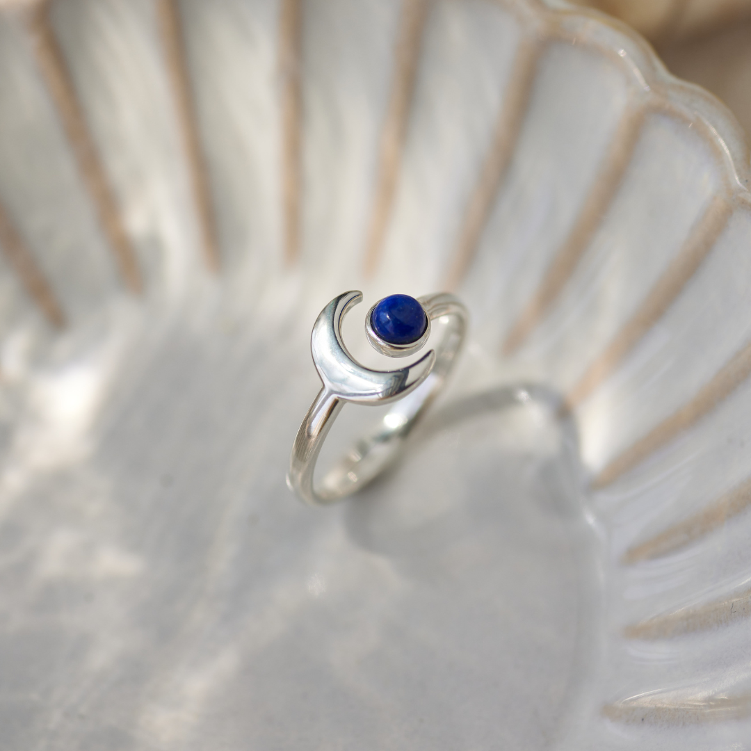 Luna Lapislazuli Ring Silber