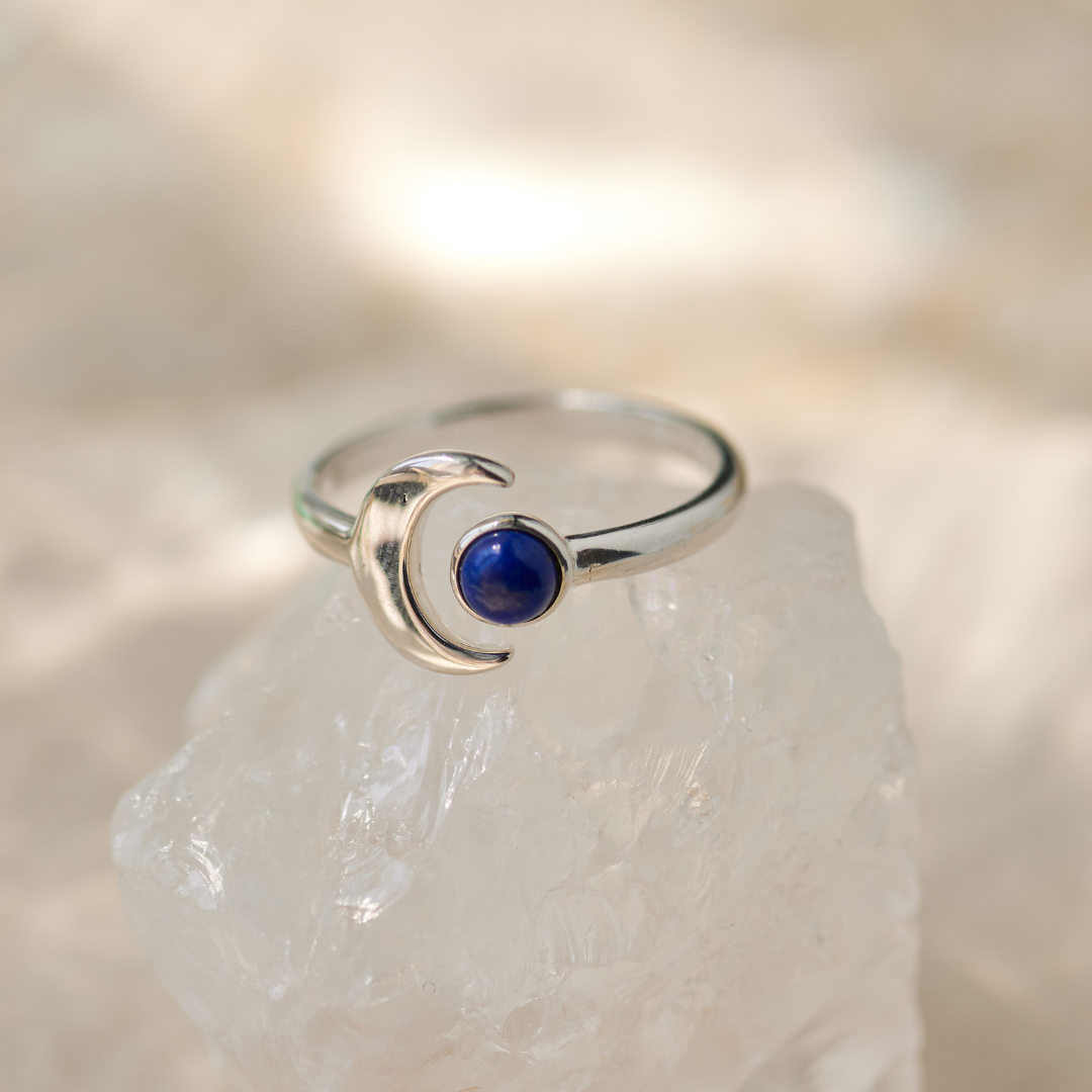 Luna Lapislazuli Ring Silber