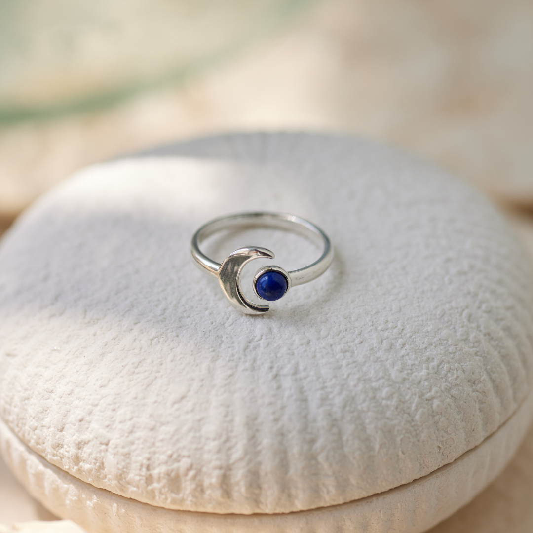 Luna Lapislazuli Ring Silber