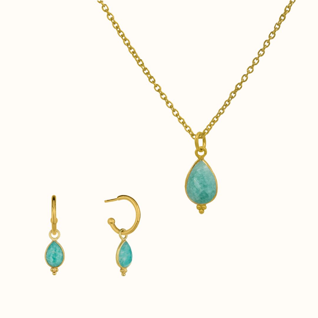 Luna Amazonit Golden Set