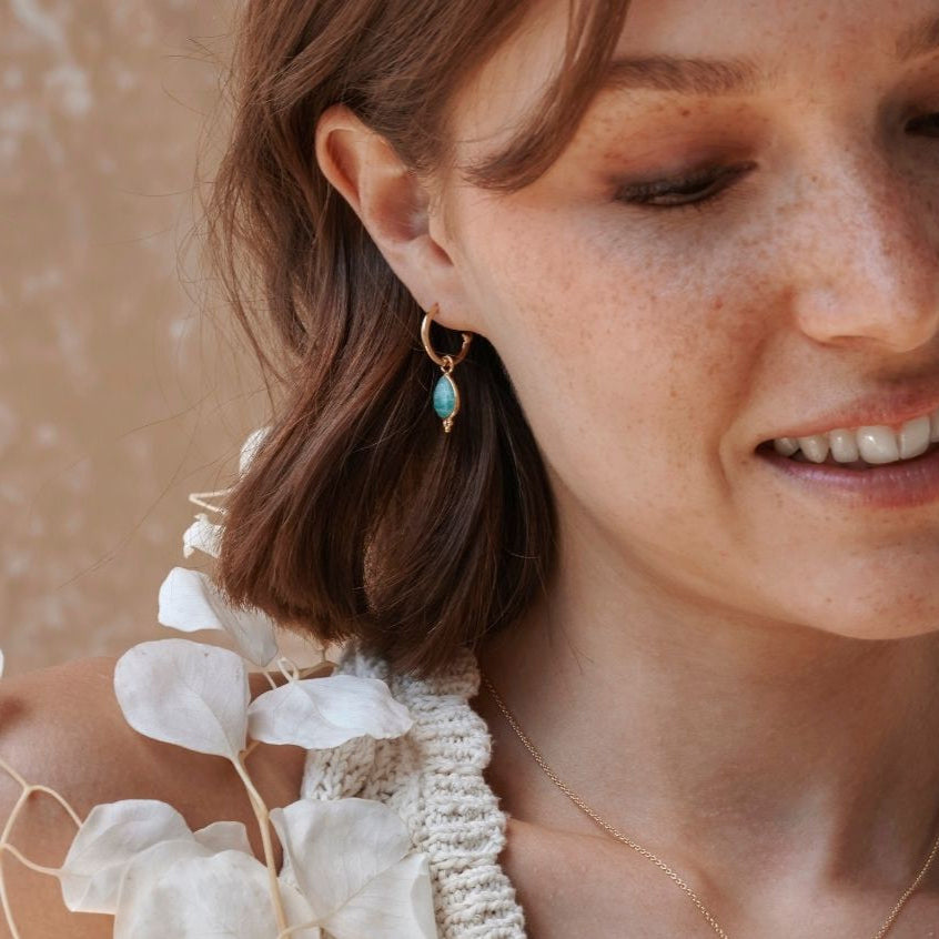 Luna Amazonit Hoops Golden
