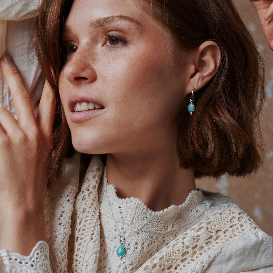 Luna Amazonit Silber Set