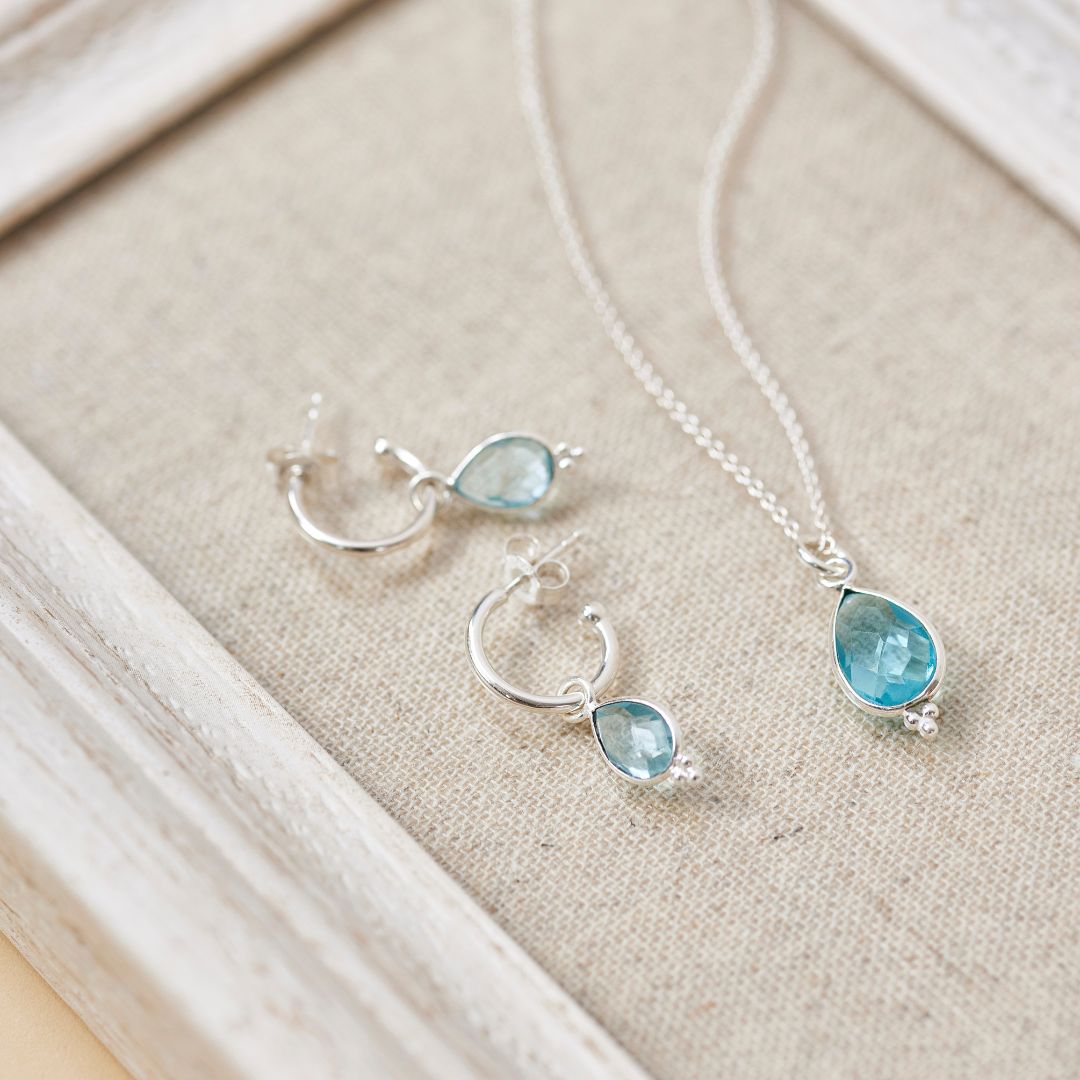 Luna Topas Silber Set