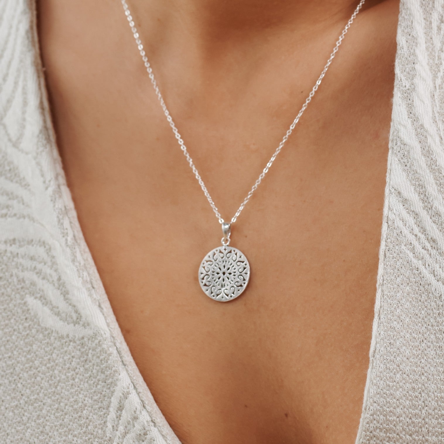 Mandala Charm Silber