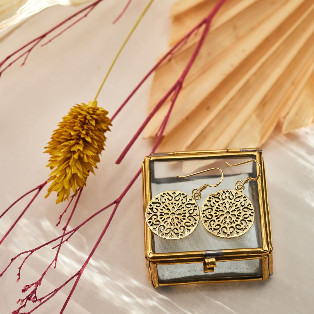 Mandala Ohrhänger Golden