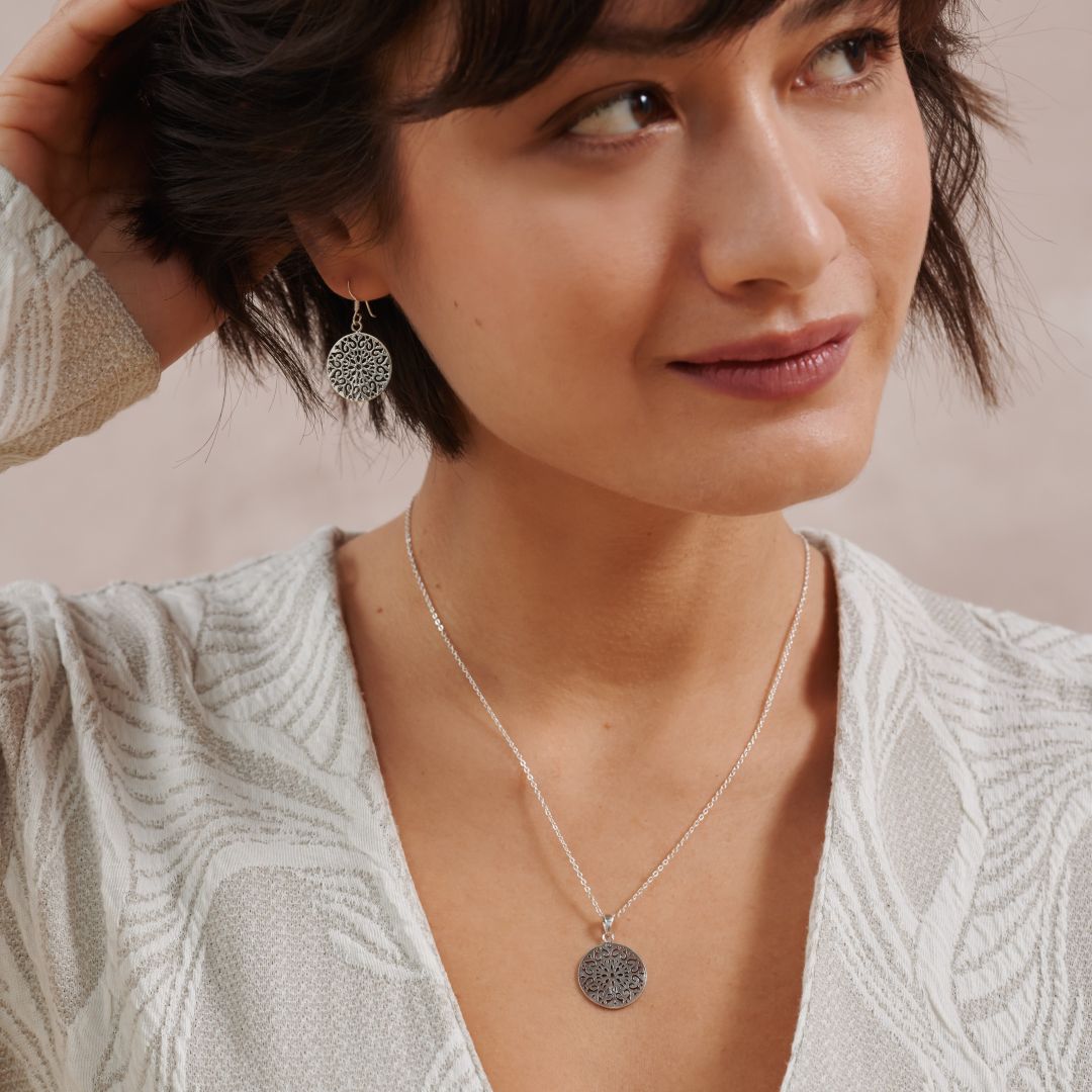 Mandala Ohrhänger Silber