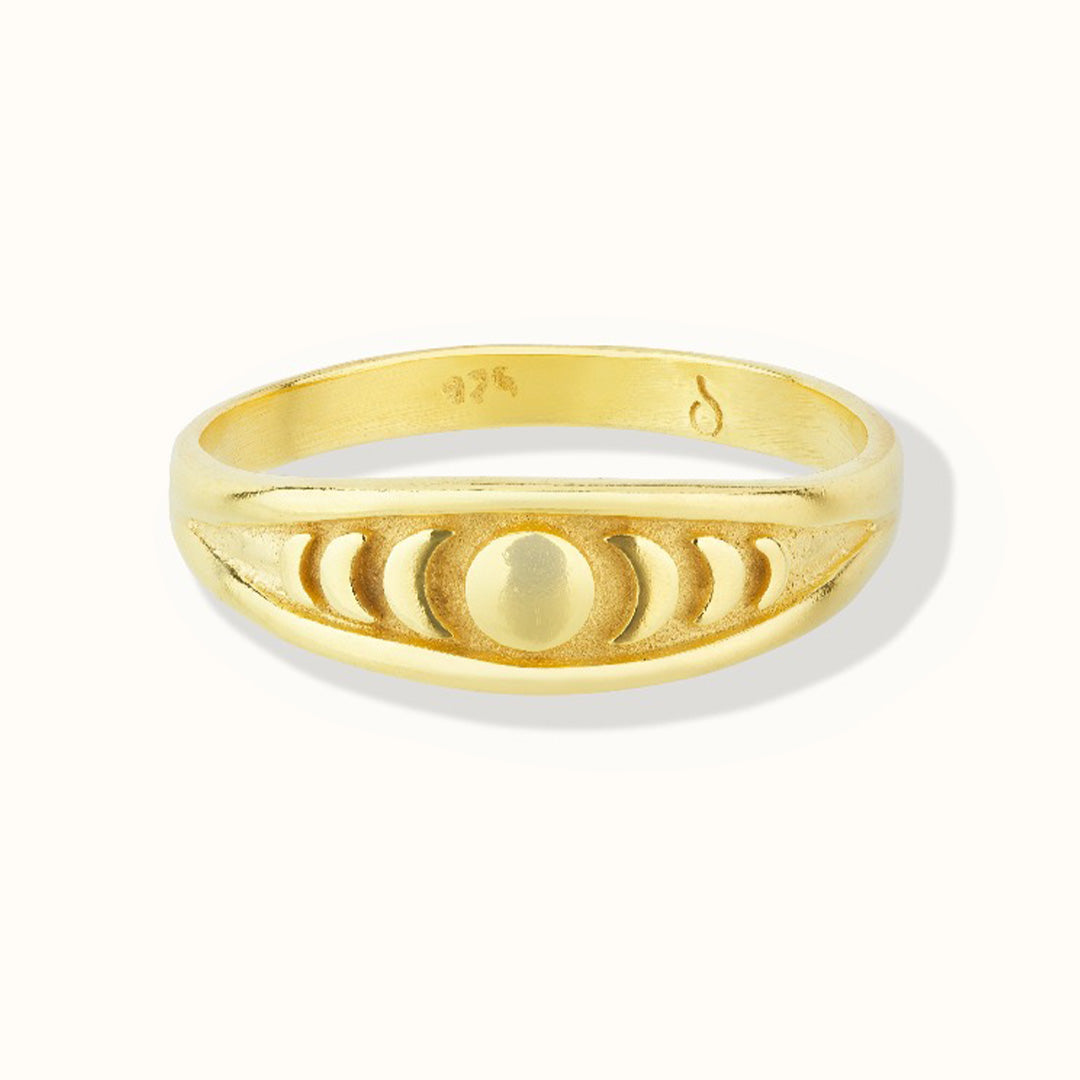 Moon and Back Ring Golden