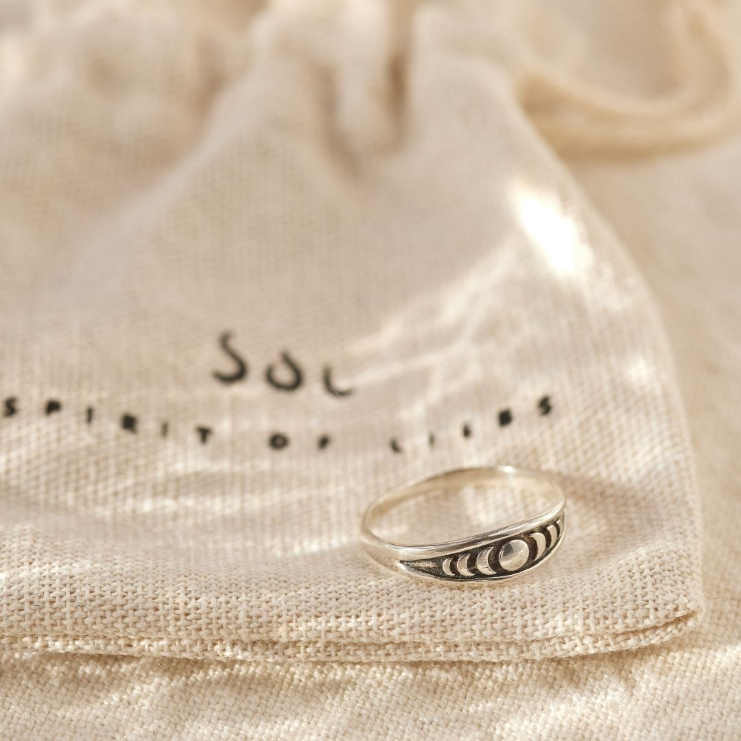 Moon and Back Ring Silber
