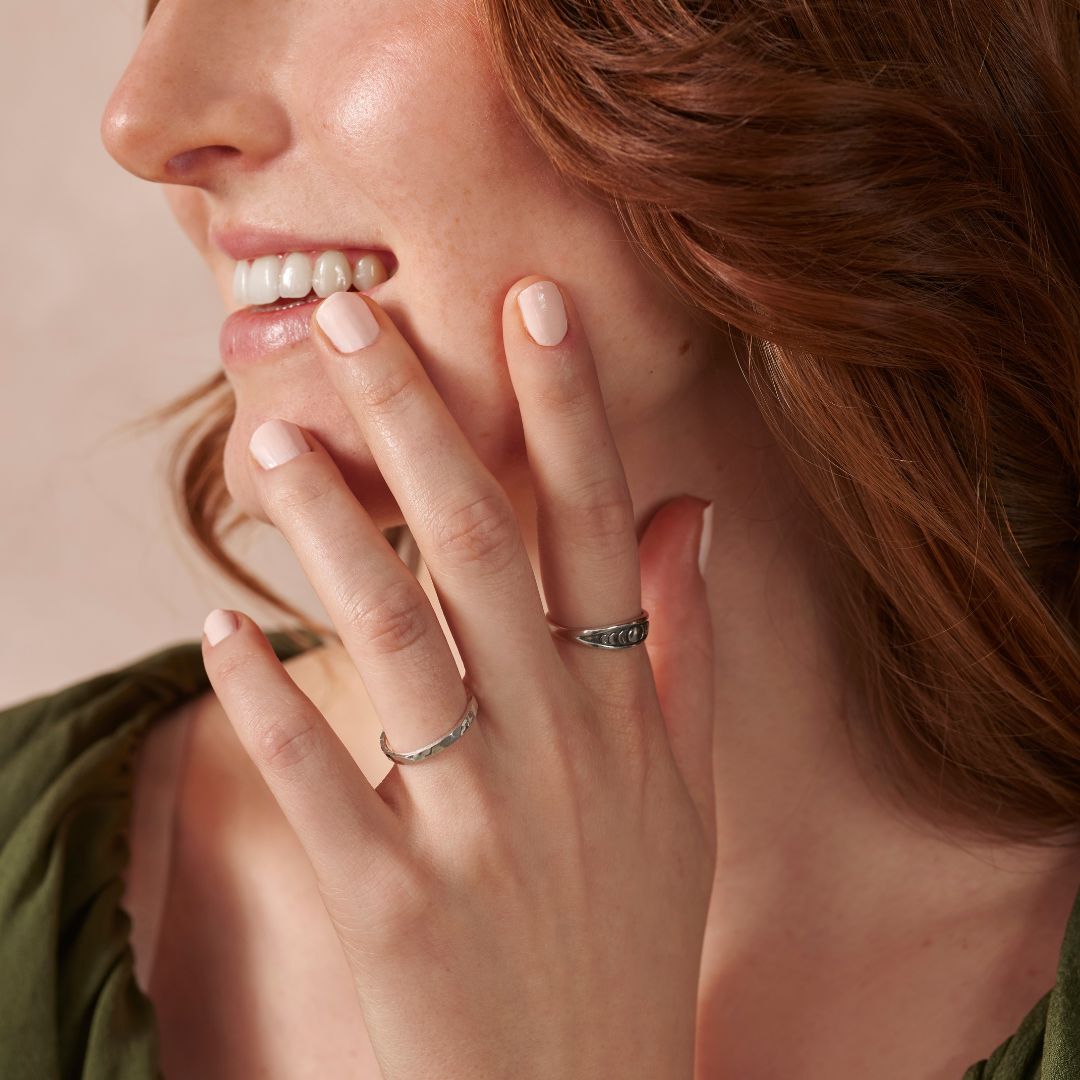 Moon and Back Ring Silber