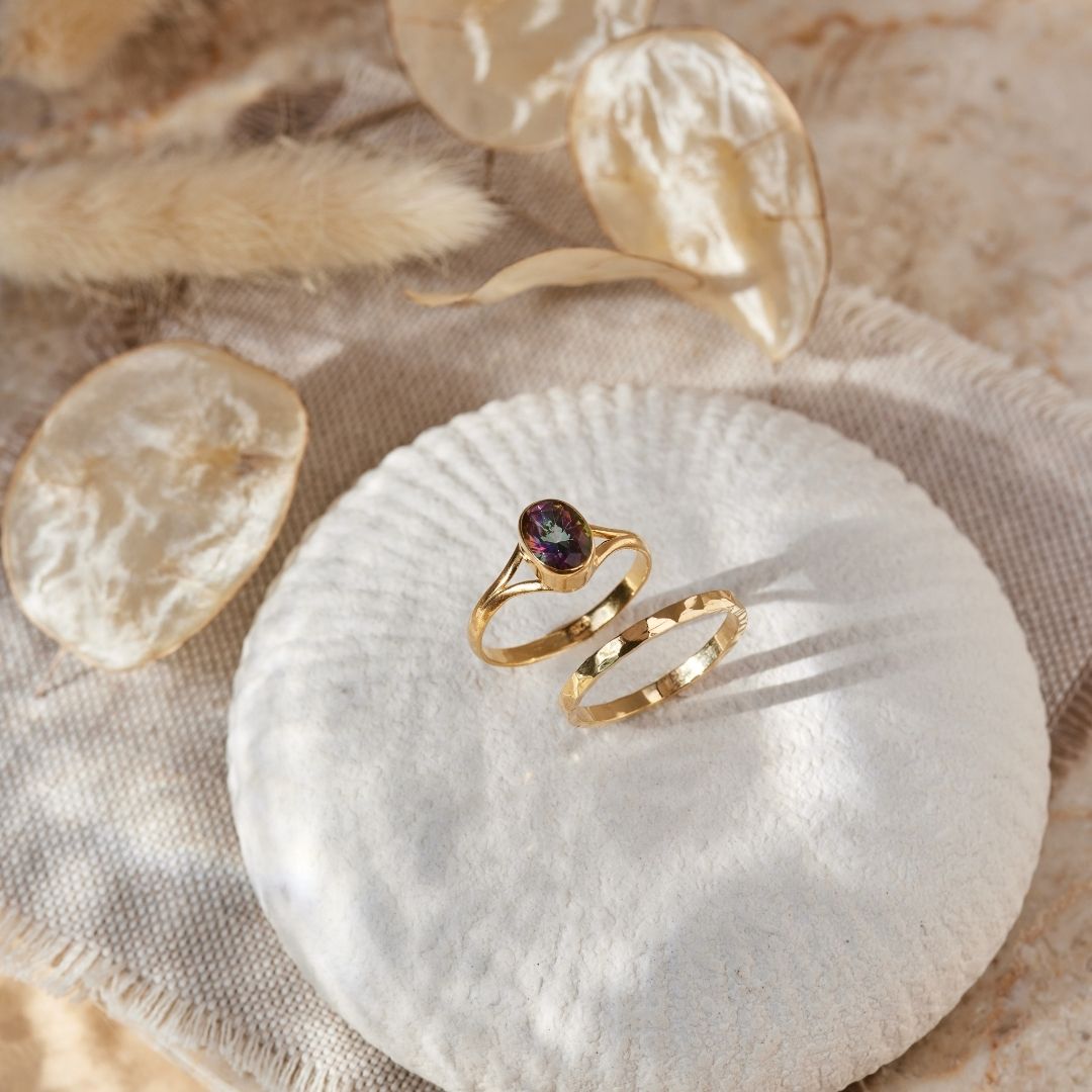Kaleo Aura-Quarz Ring Golden