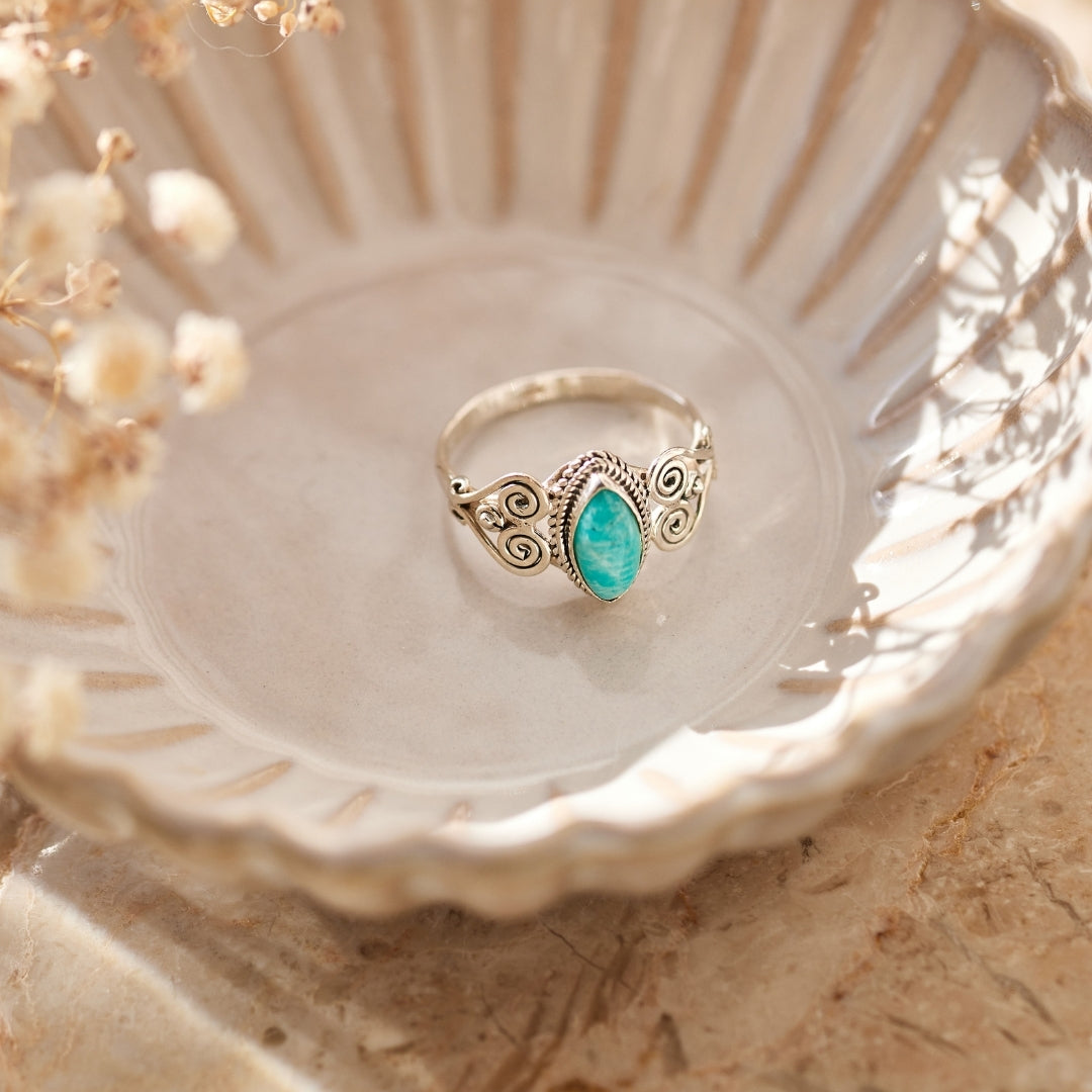 Namaste Amazonit Ring Silber