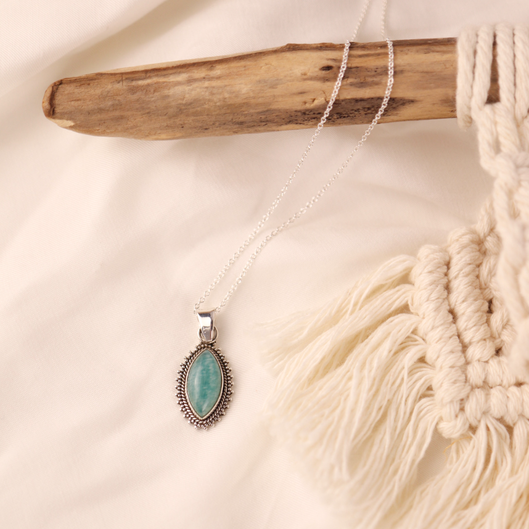 Namaste Amazonit Charm Silber - Spirit of Liebs