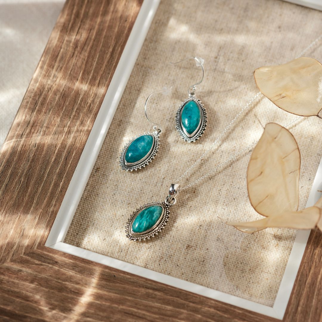 Namaste Amazonit Charm Silber