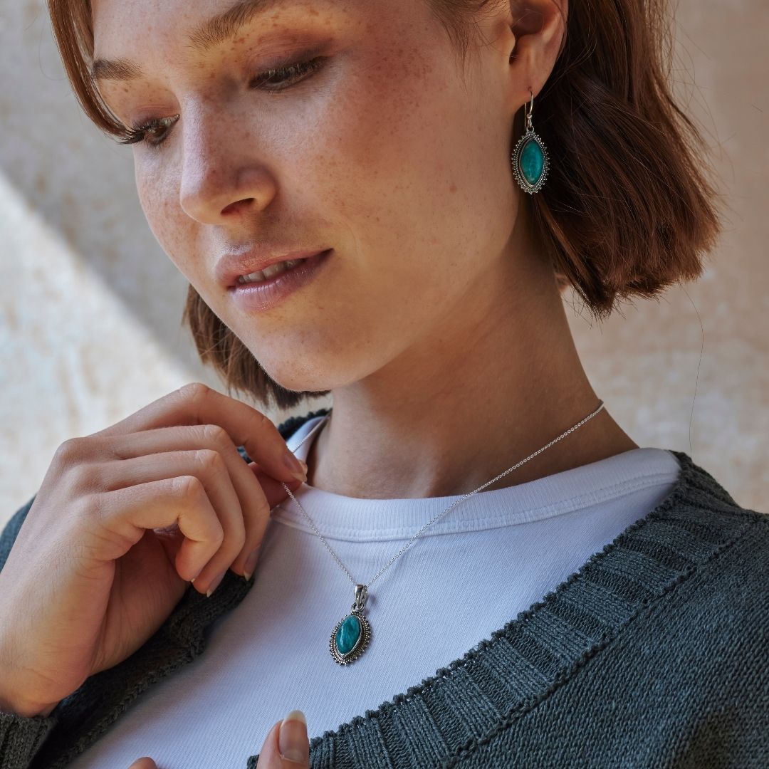 Namaste Amazonit Charm Silber