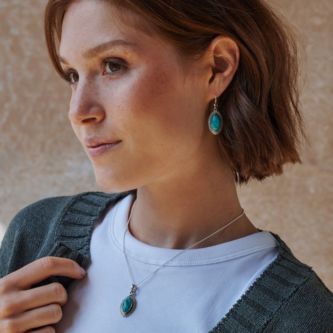 Namaste Amazonit Charm Silber