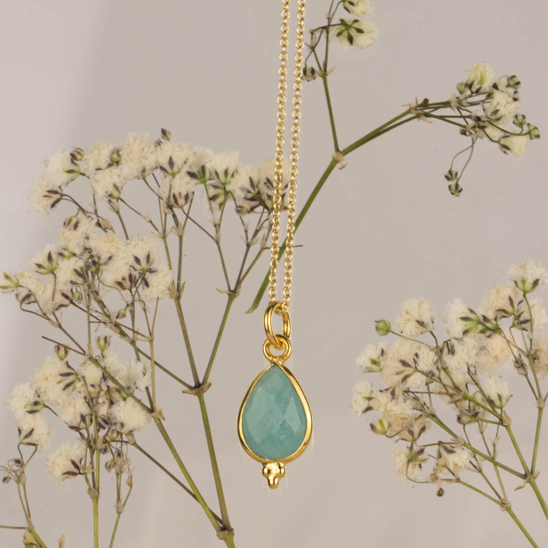 RIO Drops Amazonit Charm Golden