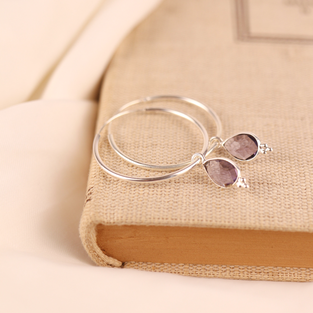RIO Drops Amethyst Big Hoops Silber - Spirit of Liebs