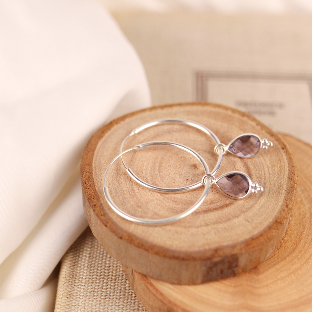 RIO Drops Amethyst Big Hoops Silber - Spirit of Liebs