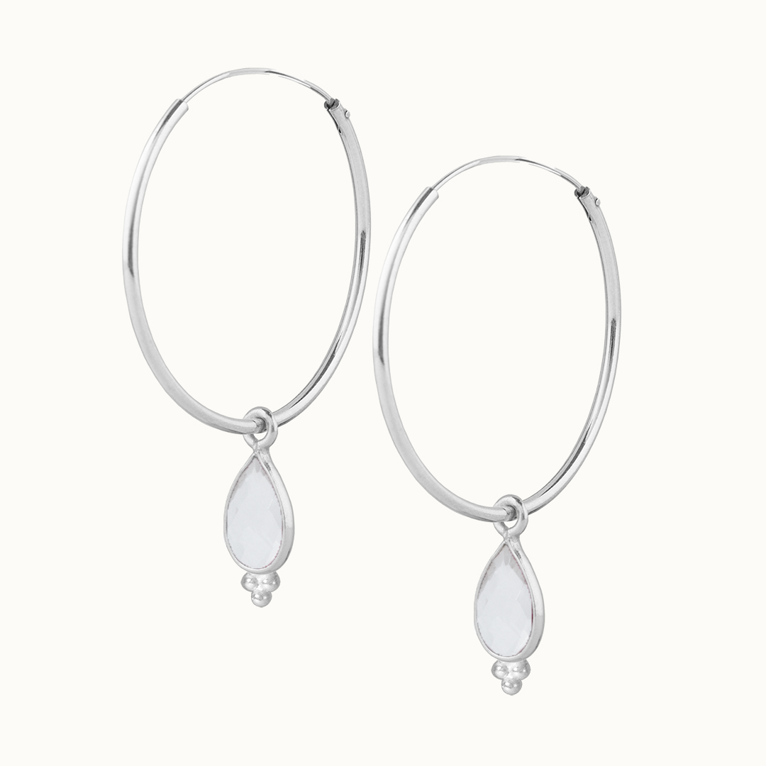 RIO Drops Bergkristall Big Hoops Silber - Spirit of Liebs