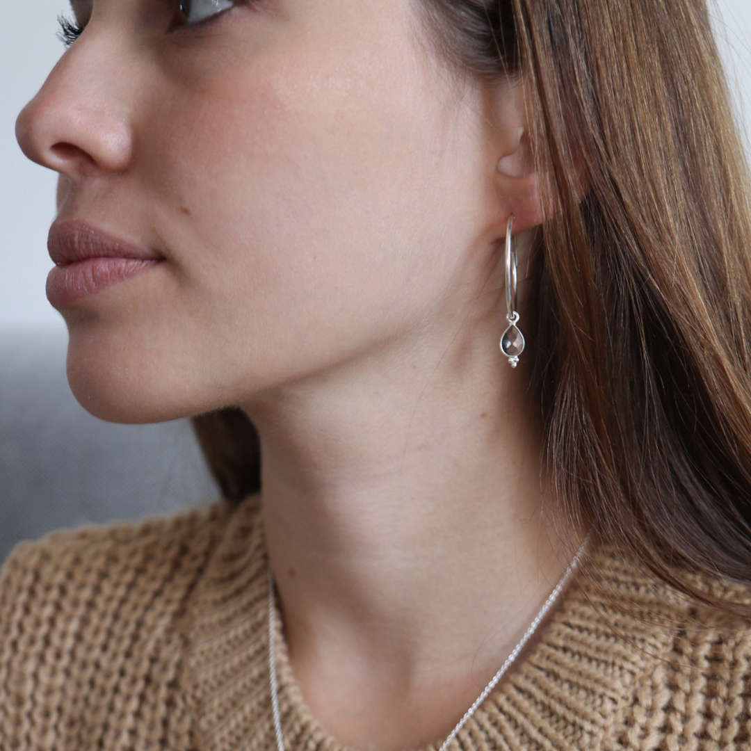 RIO Drops Bergkristall Big Hoops Silber - Spirit of Liebs