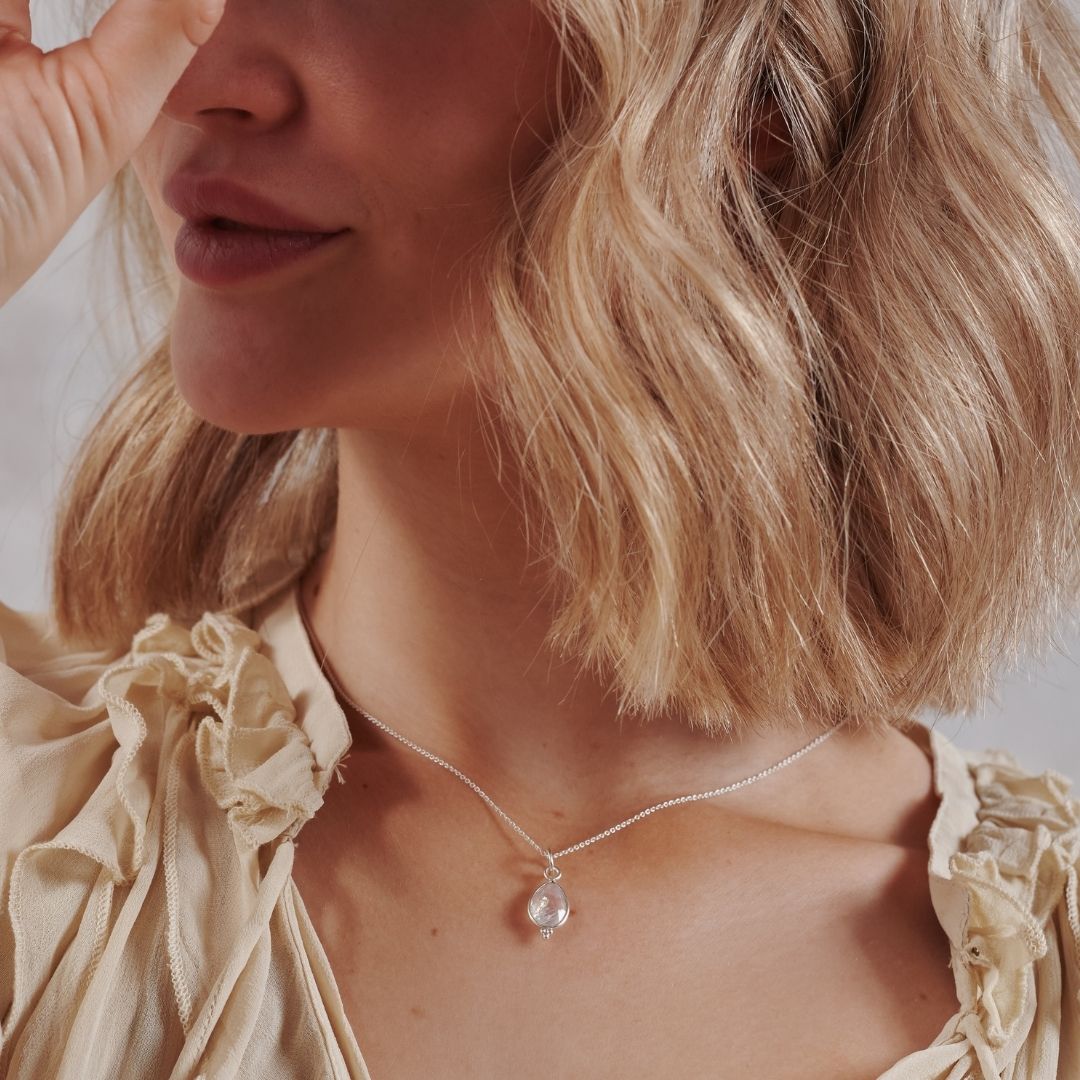 RIO Drops Mondstein Charm Silber