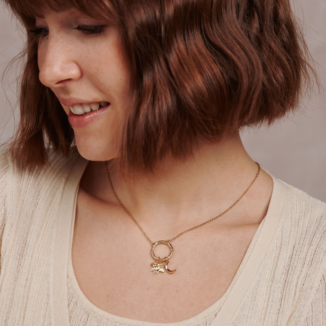 "I can and I will" Lotus Charm Golden